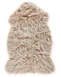 Miniatyrbillede 1 af 5: Lammeskind Beige 63 x 95 cm Dekorativt Imiteret Pels Tæppe
