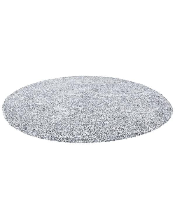 Gulvtæppe Sort Hvid Polyester og Bomuld ø140 cm Moderne Rund Korthåret Fluffy Tæppe til Under Sofa og Spisebord Blød Tilbehør Soveværelse stil