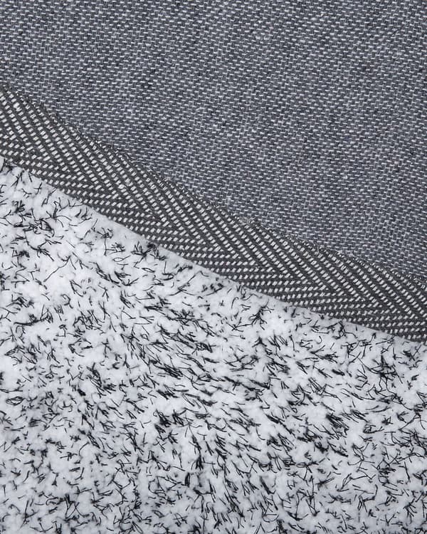 Gulvtæppe Sort Hvid Polyester og Bomuld ø140 cm Moderne Rund Korthåret Fluffy Tæppe til Under Sofa og Spisebord Blød Tilbehør Soveværelse stil