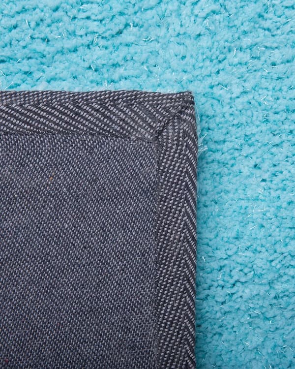 Gulvtæppe Lyseblå Polyester og Bomuld ø 140 cm Moderne Rund Korthåret Fluffy Tæppe til Under Sofa og Spisebord Blød Tilbehør Soveværelse stil