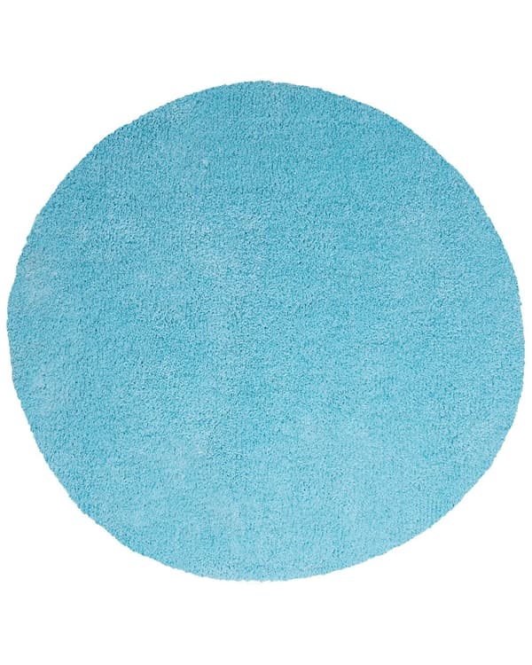 Gulvtæppe Lyseblå Polyester og Bomuld ø 140 cm Moderne Rund Korthåret Fluffy Tæppe til Under Sofa og Spisebord Blød Tilbehør Soveværelse stil