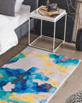 Miniatyrbillede 2 af 5: Gulvtæppe Flerfarvet Polyester 80x150 cm Abstrakt Spildt Akvarel Maling Mønster Stue Soveværelse Børneværelse Indretning Skridsikker Bundlag