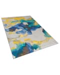 Miniatyrbillede 4 af 6: Gulvtæppe Flerfarvet Polyester 160x230 cm Abstrakt Spildt Akvarel Maling Mønster Stue Soveværelse Børneværelse Indretning Skridsikker Bundlag