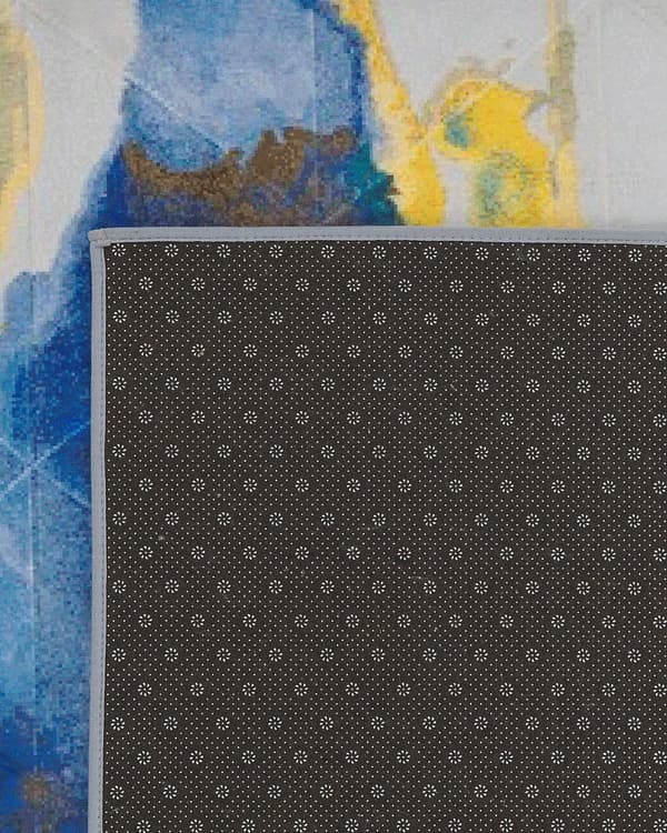 Gulvtæppe Flerfarvet Polyester 160x230 cm Abstrakt Spildt Akvarel Maling Mønster Stue Soveværelse Børneværelse Indretning Skridsikker Bundlag