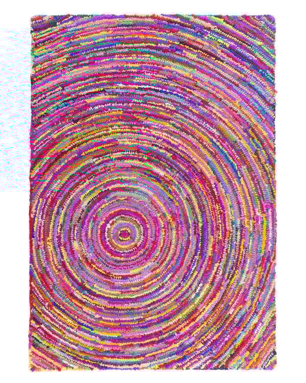 Flerfarvet Tæppe 140 x 200 cm Håndvævet Etnisk Hippieabstraktion