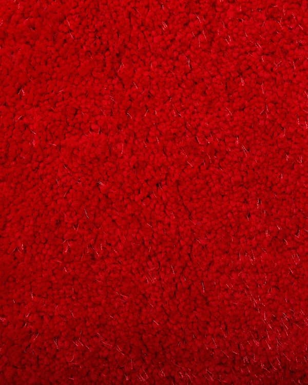 Gulvtæppe Rød Polyester og Bomuld ø 140 cm Moderne Rund Korthåret Fluffy Tæppe til Under Sofa og Spisebord Blød Tilbehør Soveværelse stil