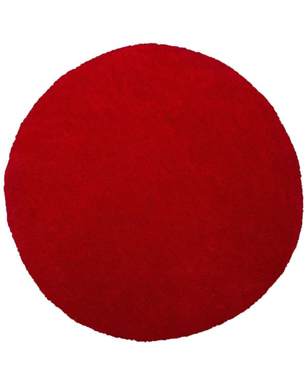 Gulvtæppe Rød Polyester og Bomuld ø 140 cm Moderne Rund Korthåret Fluffy Tæppe til Under Sofa og Spisebord Blød Tilbehør Soveværelse stil