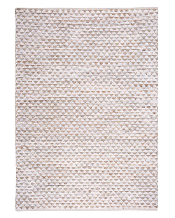 Beige tæppe 140 x 200 cm bomuldsjute håndvævet