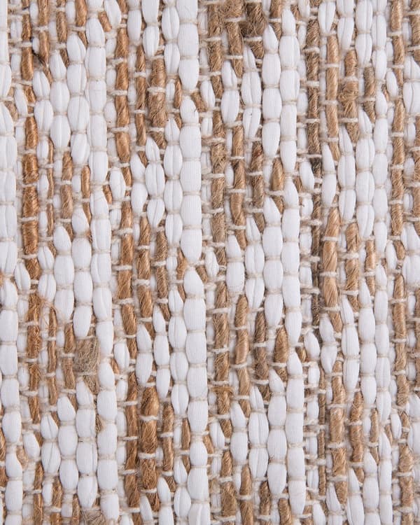 Beige tæppe 140 x 200 cm bomuldsjute håndvævet