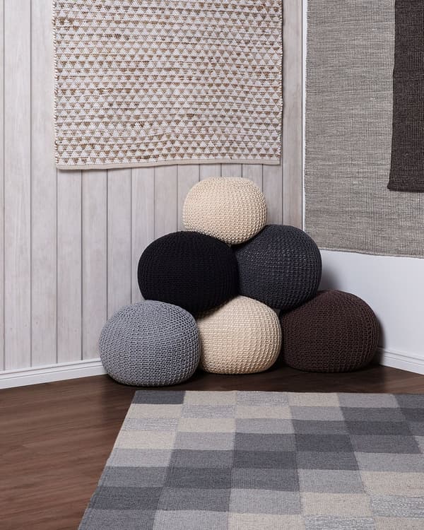 Beige tæppe 140 x 200 cm bomuldsjute håndvævet