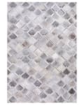 Miniatyrbillede 6 af 8: Gulvtæppe Grå Læder med Filt 160 x 230 cm Patchwork Okse Geometrisk Rombe Mønster Rektangulær Moderne Stil Stue og Værelse Indretning