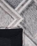 Miniatyrbillede 8 af 8: Gulvtæppe Grå Læder med Filt 160 x 230 cm Patchwork Okse Geometrisk Rombe Mønster Rektangulær Moderne Stil Stue og Værelse Indretning