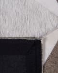 Miniatyrbillede 6 af 6: Gulvtæppe Grå Læder og Filt 160 x 230 cm Blødt Patchwork Rombe Koskind Mønster Soveværelse Stue Entré Moderne Spisebord Indretning Tilbehør