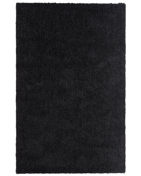 Gulvtæppe Sort Polyester og Bomuld 200 x 300 cm Moderne Korthåret Løs Fluffy Tæppe til Under Sofa og Spisebord Blød Tilbehør Soveværelse stil