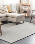 Miniatyrbillede 2 af 6: Tæppe Grå Uld og Polyester 140 x 200 cm Håndtuftet Klassisk Design