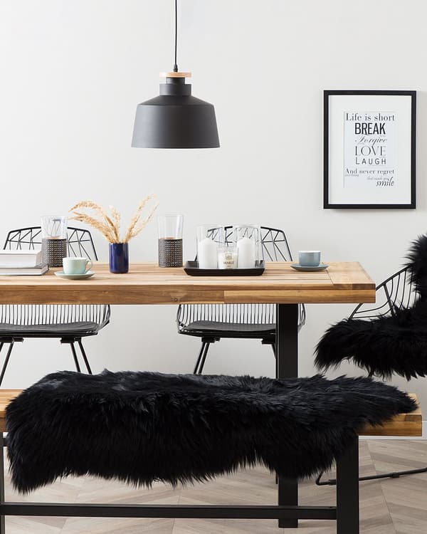 Fåreskind Shaggy 65 x 110 cm ulden sort