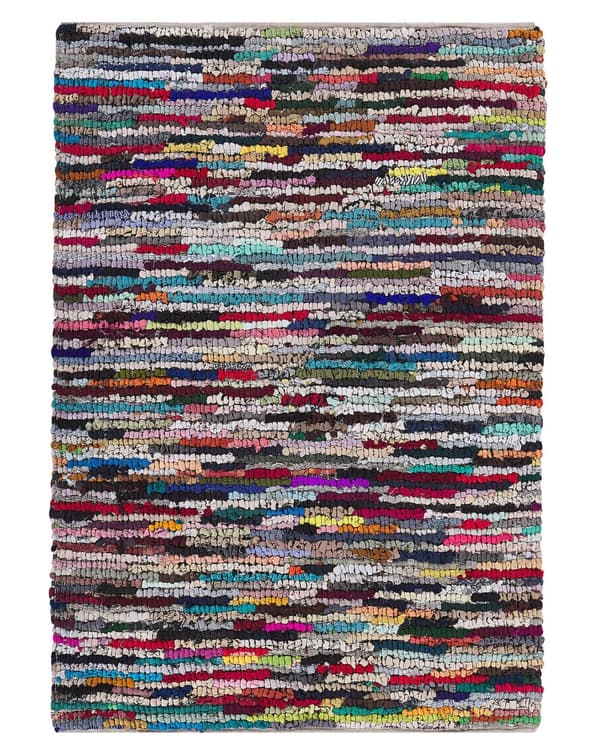Kludetæppe Flerfarvet med Bomuld 140 x 200 cm Rektangulært Håndvævet Orientalsk Boho Stil