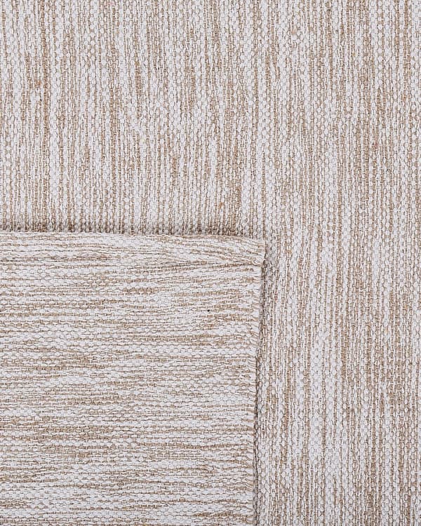 Gulvtæppe Beige Bomuld 80 x 150 cm Fladvævet Løs Tæppe til Børneværelse Stue Entré til Pige Værelset Minimalistisk under Sofabord Køkken Dekor