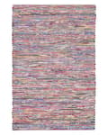 Miniatyrbillede 4 af 7: Gulvtæppe Flerfarvet Bomuld Polyester 140 x 200 cm Håndvævet Abstrakt Stribet Kludetæppe Mønster boho stil Stuen Soveværelset Indretning Retro