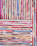 Miniatyrbillede 7 af 7: Gulvtæppe Flerfarvet Bomuld Polyester 140 x 200 cm Håndvævet Abstrakt Stribet Kludetæppe Mønster boho stil Stuen Soveværelset Indretning Retro