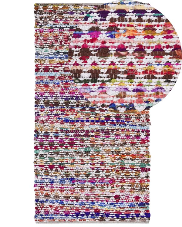 Flerfarvet Polyester Bomuldstæppe 80 x 150 cm Håndvævet Stue Soveværelse