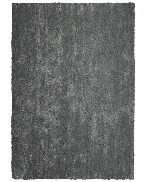 Gulvtæppe Mørkegrå Polyester og Bomuld 160 x 230 cm Moderne Korthåret Fluffy Tæppe til Under Sofa og Spisebord Blød Tilbehør Soveværelse stil