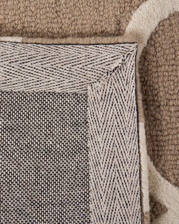 Uldtæppe Beige 160 x 230 cm Marokkansk Kløver Håndtuftet Løber i Orientalsk Stil