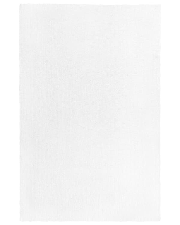Gulvtæppe Hvid Polyester og Bomuld 200 x 300 cm Moderne Korthåret Løs Tæppe til Under Sofa og Spisebord Tilbehør Soveværelse Skandinavisk stil