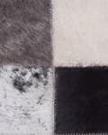 Miniatyrbillede 5 af 6: Gulvtæppe Sort Brun Grå Læder Filt 160 x 230 cm Moderne Lædertæppe Patchwork Ternet Mønster Koskind Håndvævet til Stue Soveværelse Moderne