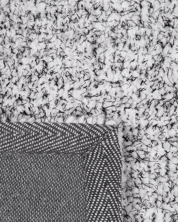 Gulvtæppe Sort Hvid Polyester og Bomuld 200 x 300 cm Moderne Korthåret Fluffy Tæppe til Under Sofa og Spisebord Blød Tilbehør Soveværelse stil