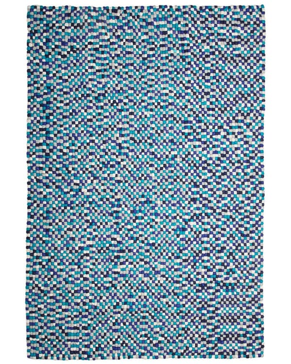Matto monivärinen sininen 160 x 230 cm villa käsinkudottu suorakulmio skandinaavinen moderni