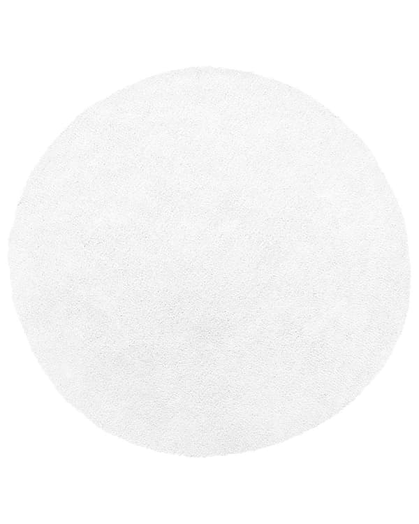 Matto valkoinen 140 x 140 cm polyesteri pyöreä puuvilla tuftattu pehmeä