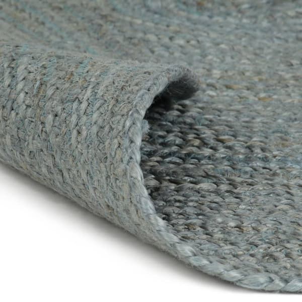 vidaXL Handgjord jutematta rund 150 cm olivgrön