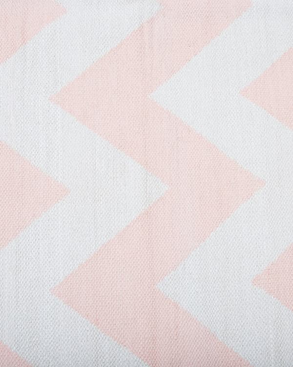 Matto vaaleanpunainen valkoinen PVC polyesteri 140 x 200 cm kalanruotokuvio käsintehty sisälle ulos moderni