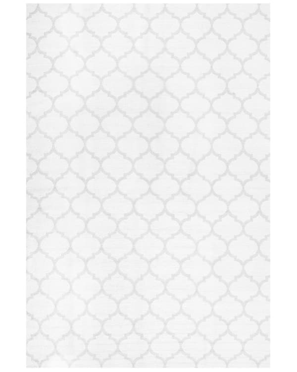 Matto harmaa PVC polyesteri 160 x 230 cm käsintehty kaksipuolinen trellis-kuvio sisälle ulos moderni