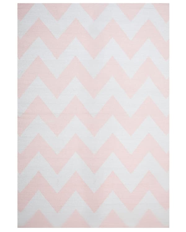 Rektangulär Matta 140 x 200 cm av Polyester i Rosa och Vit Färg