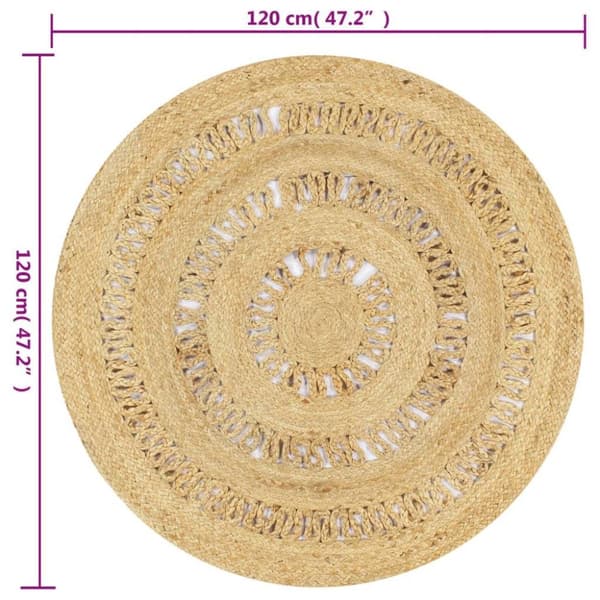 vidaXL Käsintehty matto punottu juutti 90 cm