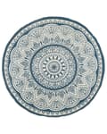 Pikkukuva 5 / 7: Matto beige sininen juutti ⌀ 120 cm pyöreä itämainen kuvio käsintehty boho tyyli