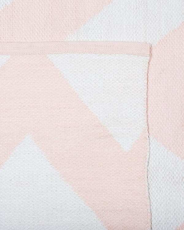 Lyserød Tæppe 160 x 230 cm Zigzag Mønster Korthår Stue Soveværelse