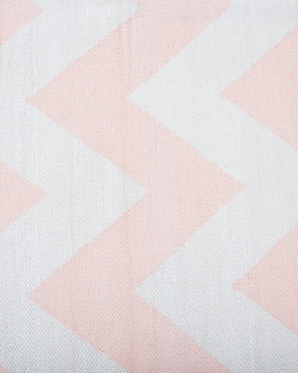 Lyserød Tæppe 160 x 230 cm Zigzag Mønster Korthår Stue Soveværelse
