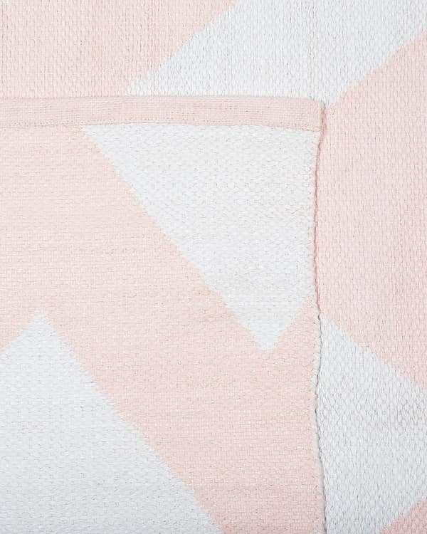 Lyserød Tæppe 140 x 200 cm Zigzag Mønster Korthår stue Soveværelse