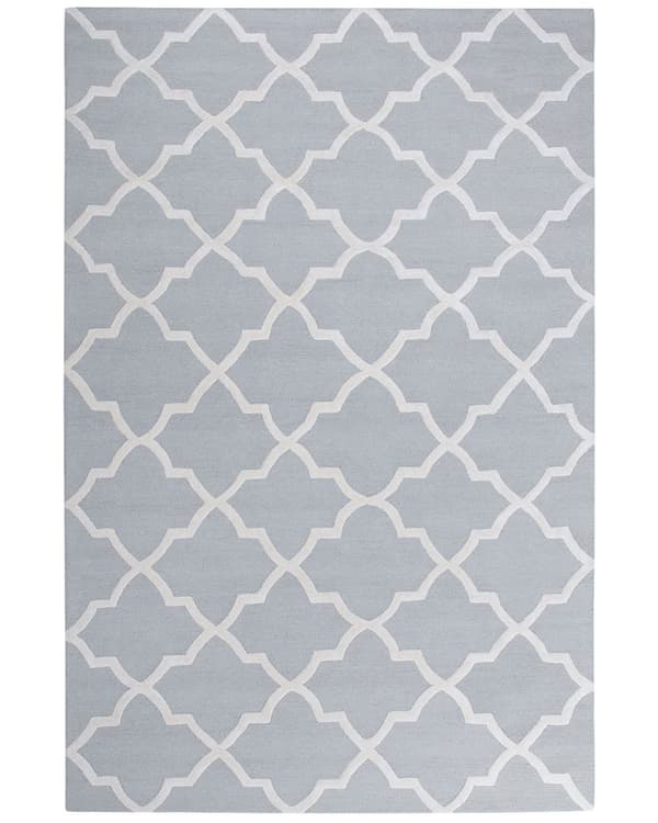 Matta Grå Ull 200 x 300 cm Spalje Quatrefoil Mönster Handtuftad Orientalisk Marockansk Klöver