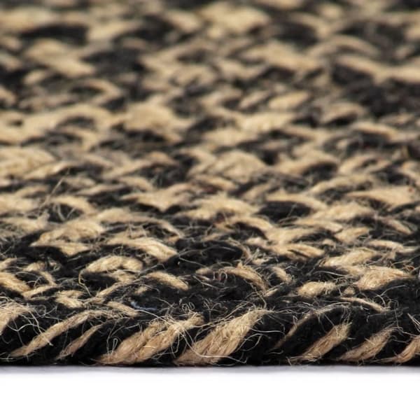 vidaXL Håndlaget teppe jute svart og naturlig 120 cm