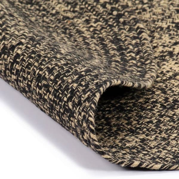 vidaXL Håndlaget teppe jute svart og naturlig 120 cm