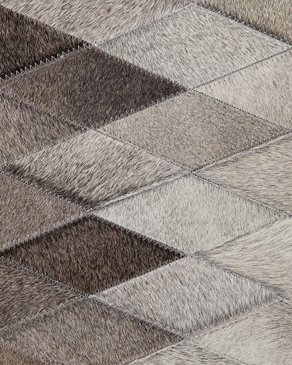 Skinnmatta Vit och Grå 140 x 200 cm Modern Patchwork Handgjord