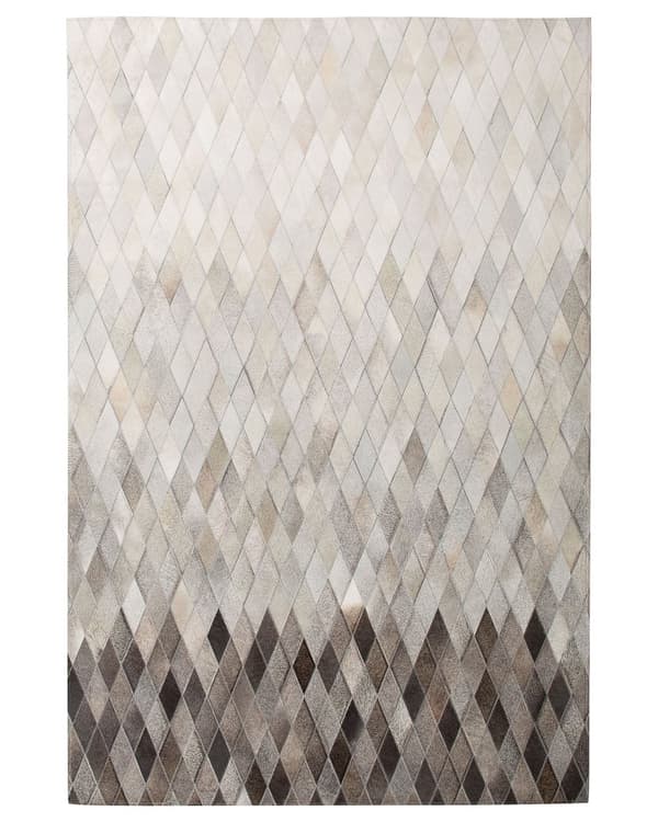Matto valkoinen harmaa lehmännahka 160 x 230 cm käsintehty tilkkukuvio suorakulmio moderni tyyli