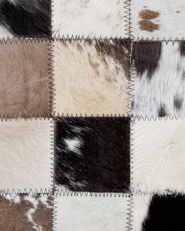 Matta Brun Beige Läder 160 x 230 cm Modern Patchwork Koskinn Handgjord