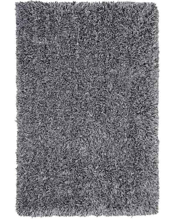 Matto mustavalkoinen polyesteri 140 x 200 cm pörröinen pitkä nukka suorakulmio moderni tyyli