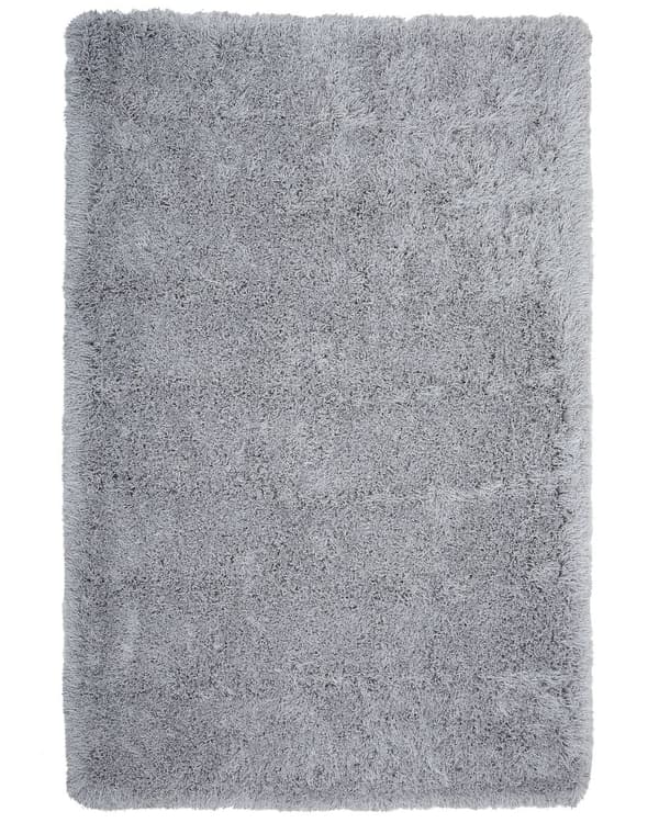 Matto vaaleanharmaa polyesteri 140 x 200 cm pörröinen pitkä nukka suorakulmio moderni tyyli