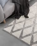 Pikkukuva 2 / 6: Matto beige harmaa puuvilla 140 x 200 cm geometrinen kuvio käsinkudottu suorakulmio moderni tyyli